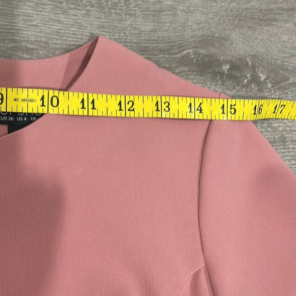 Topshop Drape Front Shift Dress Short Sleeve Pink 4 - Picture 8 of 15